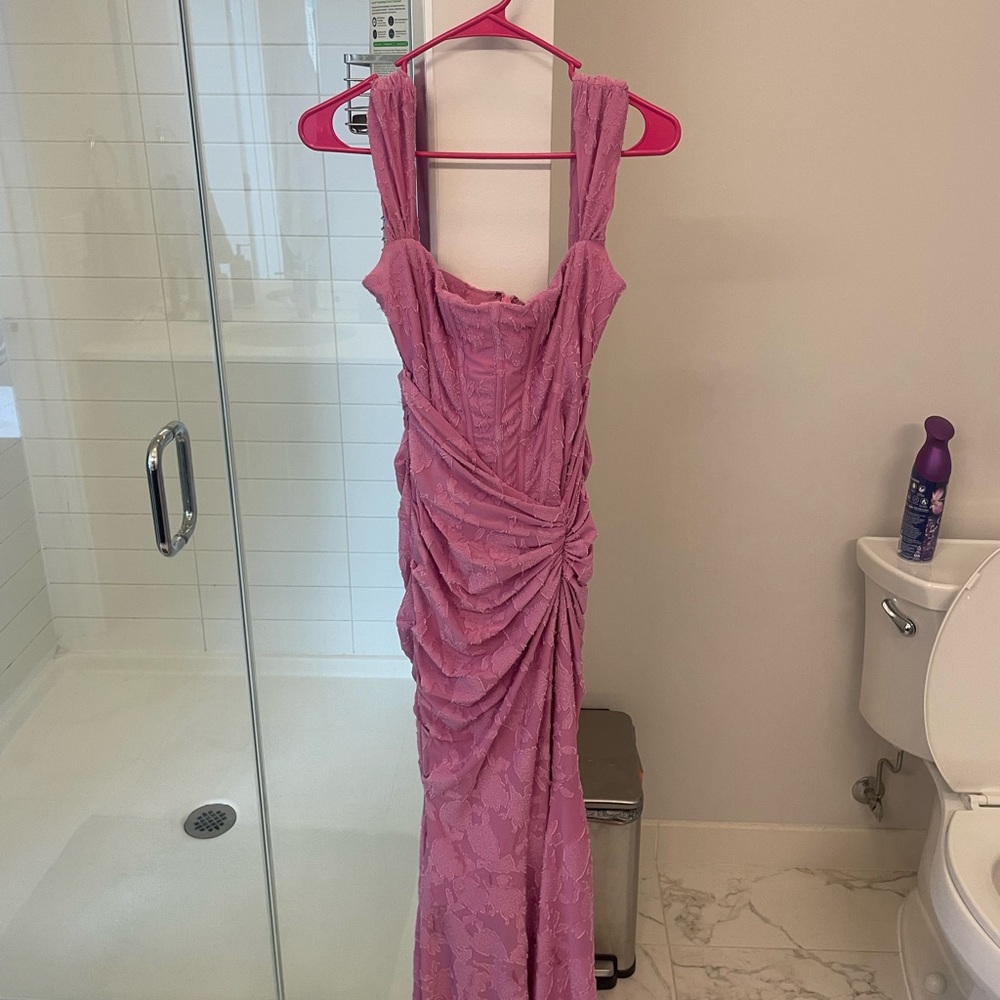 House of CB Pink Lace Detail maxi dress